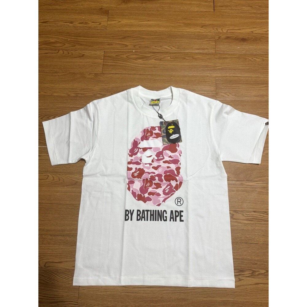 Bape white T-Shirt Pink/Red Ape size S #3